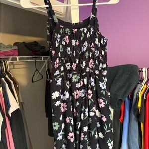 Abercrombie Kids Floral One Piece - Black, Pink, White, Green